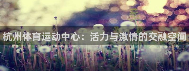 海南vsport体育官网下载:杭州体育运动中心:活力与激情的